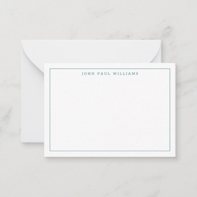 Classic Lake Green Professional Simple Thin Border Card (Front)