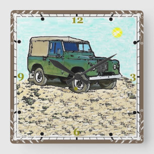 Classic Land Rover Square Clock