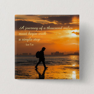 Classic Lao Tzu Journey Quote 15 Cm Square Badge