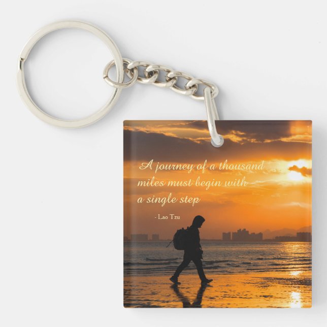Classic Lao Tzu Journey Quote Key Ring (Front)