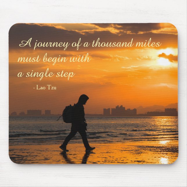 Classic Lao Tzu Journey Quote Mouse Mat (Front)