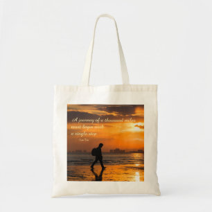 Classic Lao Tzu Journey Quote Tote Bag