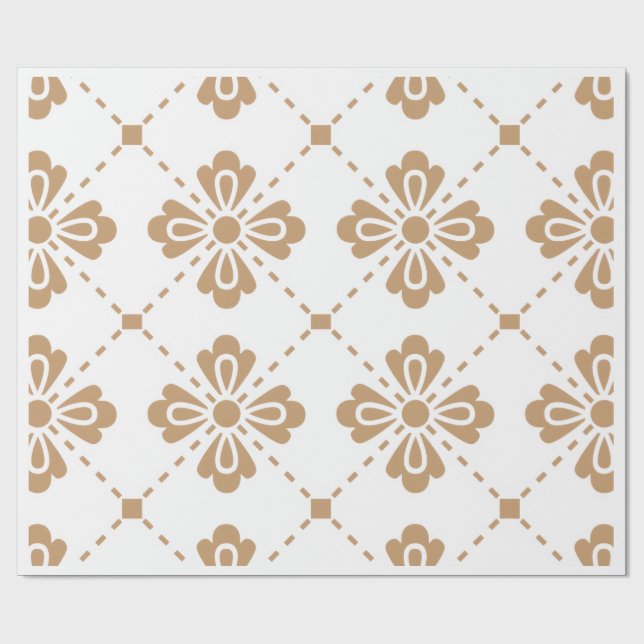 "Classic Lattice" Elegant Floral Pattern Gift Wrap (Flat)