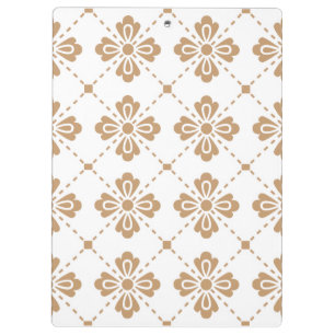 "Classic Lattice" Geometric Floral Hardcover Clipboard