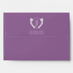 Classic Lavender Crest Wedding Envelope