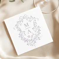 Classic Lavender Floral Crest Monogram Wedding