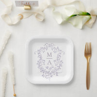 Classic Lavender Floral Crest Monogram Wedding
