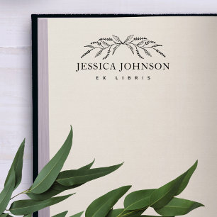 Classic Lavender Flowers Custom Library Book Rubber Stamp