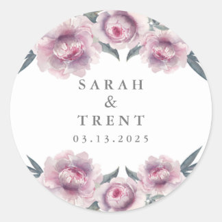 Classic Lavender Flowers Round Sticker