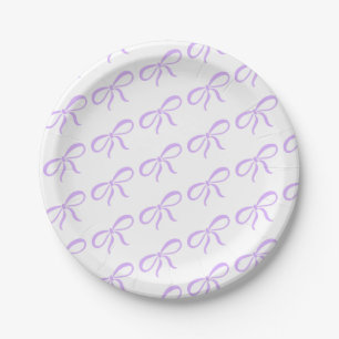 Classic Lavender Purple Ribbon Baby Shower Paper Plate