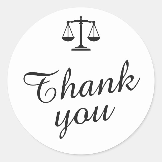 Classic Law Themed Thank You Script Envelope Seals (Front)