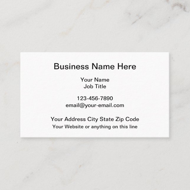 Classic Layout Generic Business Cards (Front)