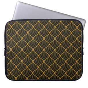 Classic Leaves Art Deco Seamless Pattern. Geometri Laptop Sleeve