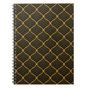 Classic Leaves Art Deco Seamless Pattern. Geometri Notebook