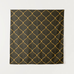 Classic Leaves Art Deco Seamless Pattern. Geometri Tapestry