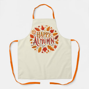 classic leaves & Happy Autumn  Apron