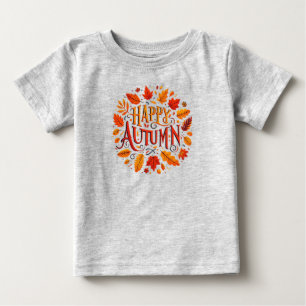 classic leaves & Happy Autumn Baby T-Shirt