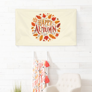 classic leaves & Happy Autumn  Banner