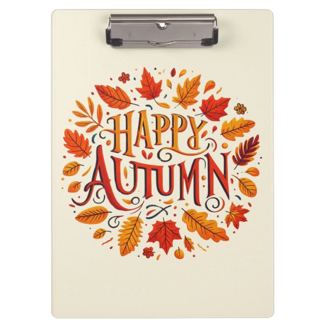 classic leaves & Happy Autumn  Clipboard (Front)