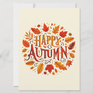 classic leaves & Happy Autumn Holiday Card