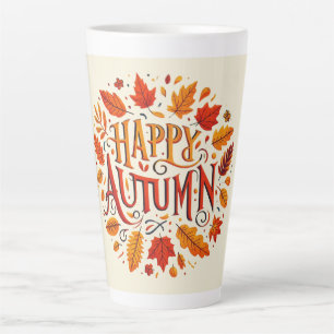 classic leaves & Happy Autumn Latte Mug