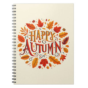classic leaves & Happy Autumn Notebook