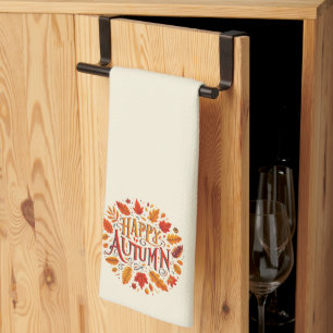 classic leaves & Happy Autumn Tea Towel
