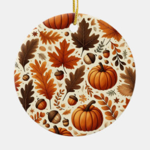 classic leaves/pumpkins/acorns Autumn Ceramic Tree Decoration