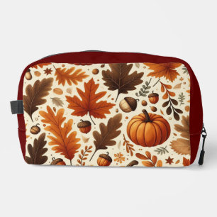classic leaves/pumpkins/acorns Autumn Dopp Kit