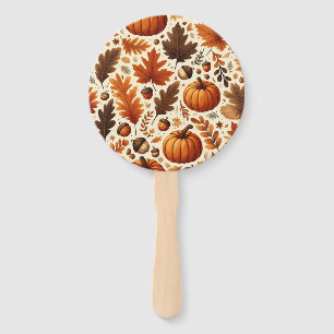 classic leaves/pumpkins/acorns Autumn  Hand Fan