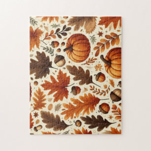 classic leaves/pumpkins/acorns Autumn  Jigsaw Puzzle