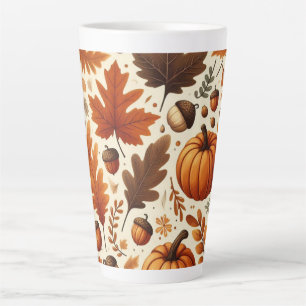 classic leaves/pumpkins/acorns Autumn Latte Mug