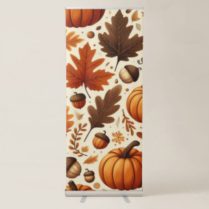 classic leaves/pumpkins/acorns Autumn Retractable Banner