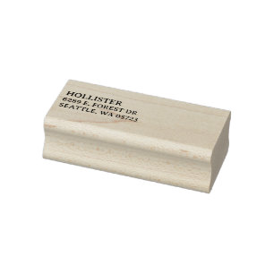 Classic Left-Aligned Serif Font Return Address Rubber Stamp