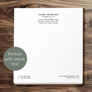 Classic Legal & Professional Attorney at Law Black Notepad