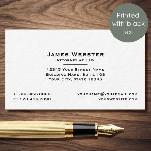 Classic Legal & Professional Attorney Black Business Card