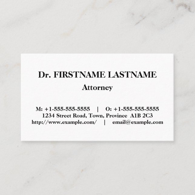 Classic, Legal Professional Business Card (Front)