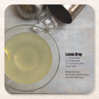 Classic Lemon Drop Square Paper Coaster