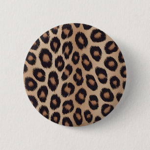 Classic Leopard Animal Print Brown Cheetah 6 Cm Round Badge