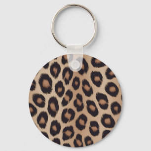 Classic Leopard Animal Print Brown Cheetah Key Ring