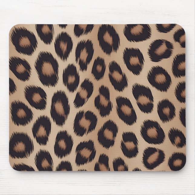 Classic Leopard Animal Print Brown Cheetah Mouse Mat (Front)