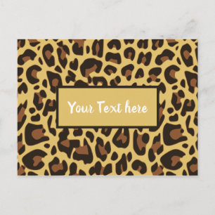 Classic Leopard Animal Print Feline Pattern Cats Postcard