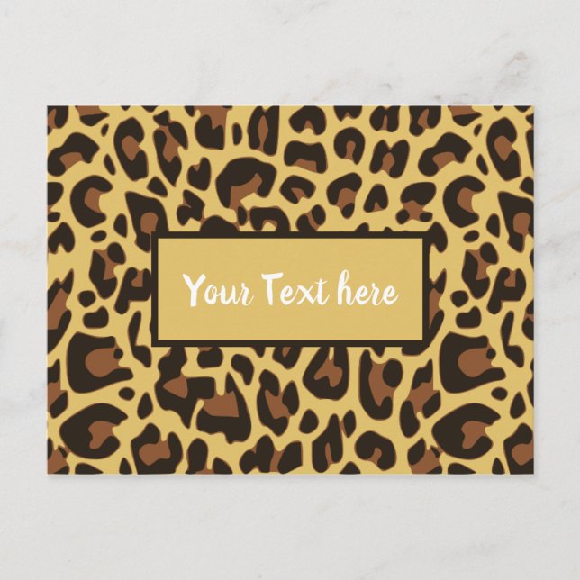 Classic Leopard Animal Print Feline Pattern Cats Postcard (Front)