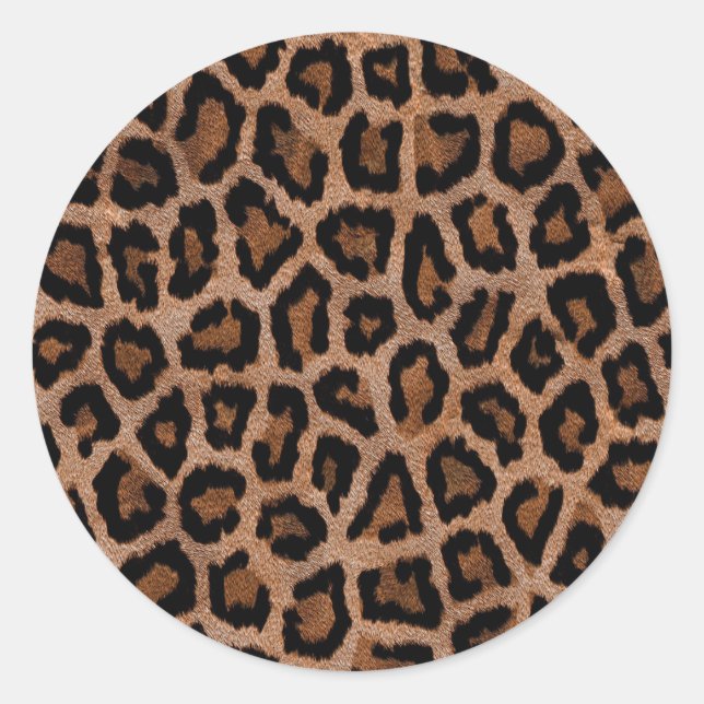 Classic Leopard Pattern Animal Print Round Sticker (Front)