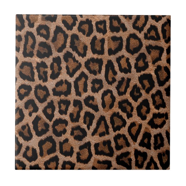Classic Leopard Pattern Animal Print Tile (Front)