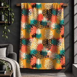 Classic Leopard Print Bright Contemporary Blanket