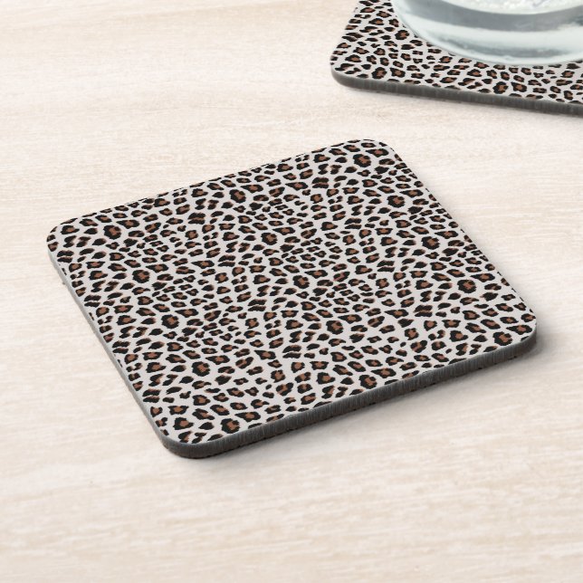 Classic Leopard Print Pattern Coaster (Left Side)