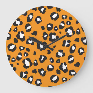 Classic Leopard Print Pattern Large Clock