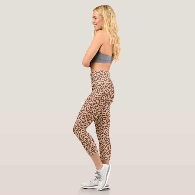 Classic Leopard Series Design 1   Capri Leggings (Left)