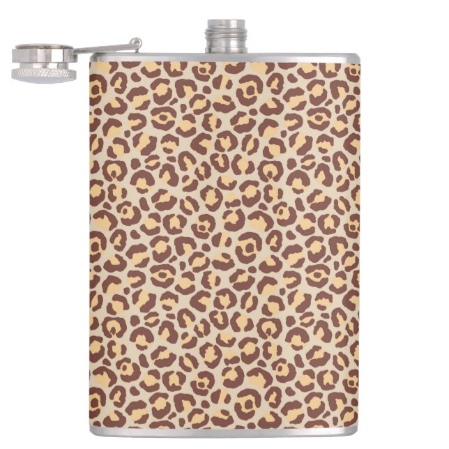 Classic Leopard Series Design 1 Hip Flask (Opened)